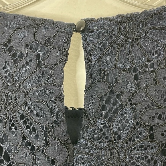 NANETTE LEPORE Lace Top Ruffle Sleeve Blouse Top Shirt Blue Women's Size Small - Picture 4 of 12